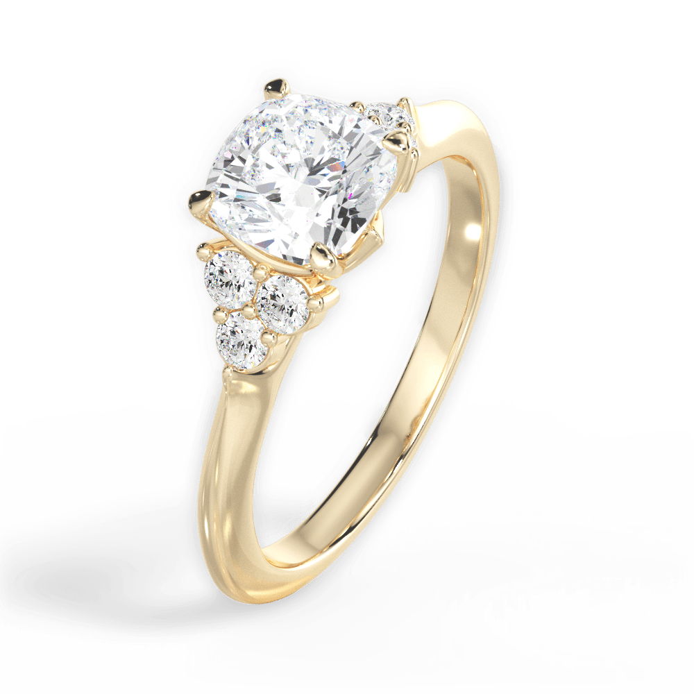 Celeste Cushion Cut Lab Grown Diamond 18Kt Yellow Gold Engagement Ring - View 2