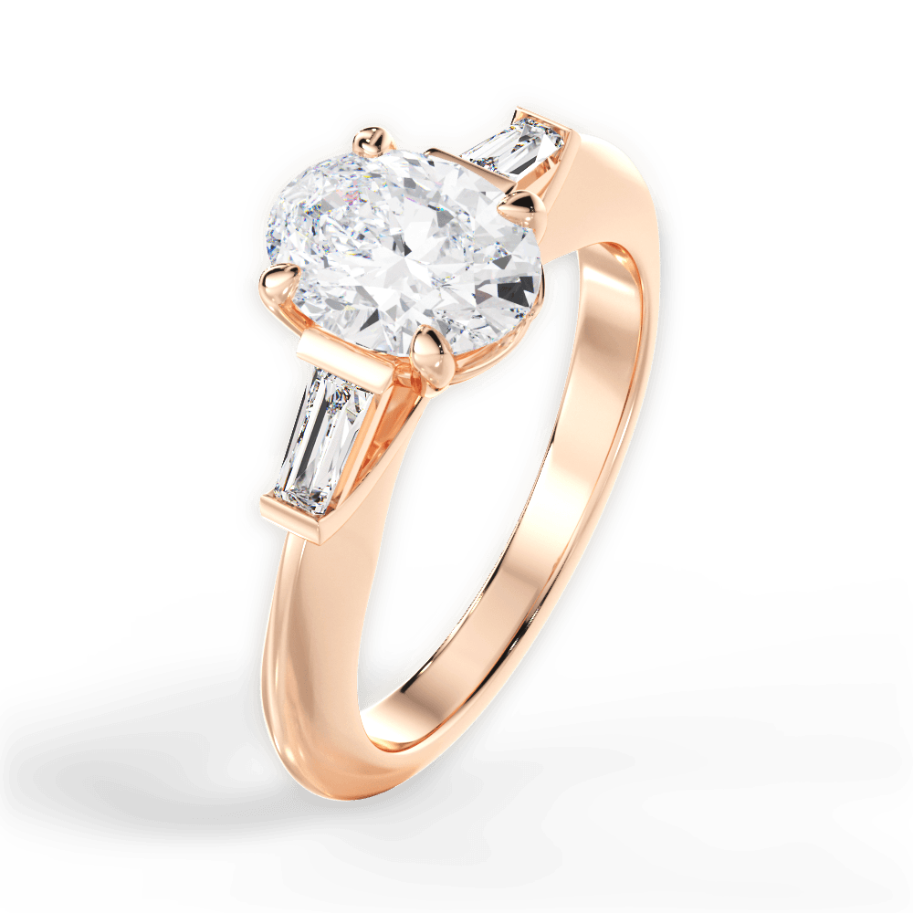 Emily Oval Cut Lab Grown Diamond 18Kt Rose Gold Engagement Ring - View 4