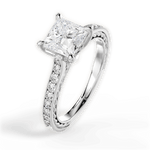 Gilda Princess Cut Lab Grown Diamond 14Kt White Gold Engagement Ring - View 2