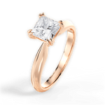 Claudia Princess Cut Lab Grown Diamond 18Kt Rose Gold Engagement Ring - View 3