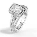 Lillian Radiant Cut Lab Grown Diamond 14Kt White Gold Engagement Ring - View 3