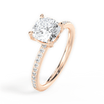 Janice Cushion Cut Lab Grown Diamond 18Kt Rose Gold Engagement Ring - View 4