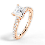 Frances Princess Cut Lab Grown Diamond 18Kt Rose Gold Engagement Ring - View 4