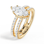 Christie Marquise Cut Lab Grown Diamond 18Kt Yellow Gold Engagement Ring - View 4