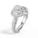 Erica Heart Cut Lab Grown Diamond Platinum Engagement Ring - View 3