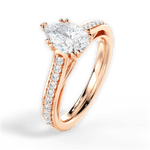 Deborah Pear Cut Lab Grown Diamond 18Kt Rose Gold Engagement Ring - View 2