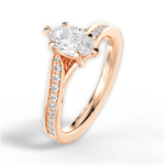Elise Marquise Cut Lab Grown Diamond 18Kt Rose Gold Engagement Ring - View 3