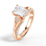 Isabel Emerald Cut Lab Grown Diamond 18Kt Rose Gold Engagement Ring - View 3