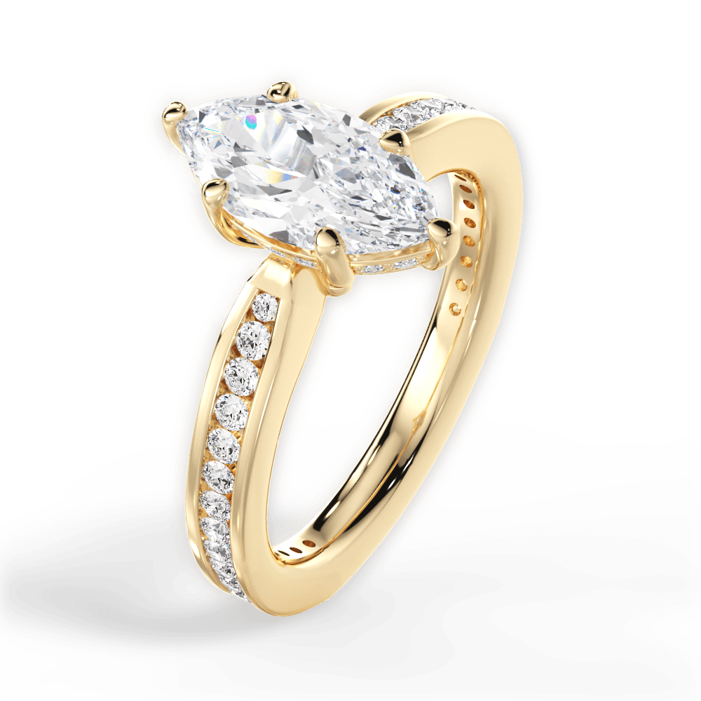 Katelyn Marquise Cut Lab Grown Diamond 18Kt Yellow Gold Engagement Ring - View 4
