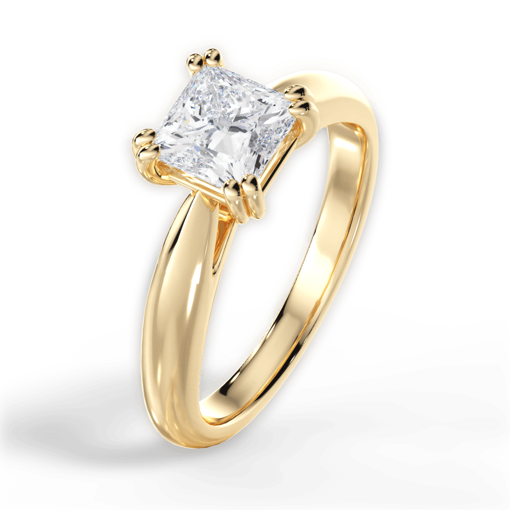 Gillian Princess Cut Lab Grown Diamond 18Kt Yellow Gold Engagement Ring - View 3