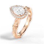Erica Pear Cut Lab Grown Diamond 18Kt Rose Gold Engagement Ring - View 3