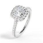 Ingrid Cushion Cut Lab Grown Diamond Platinum Engagement Ring - View 4