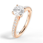Frances Round Cut Lab Grown Diamond 18Kt Rose Gold Engagement Ring - View 2