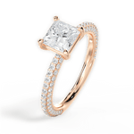 Kristen Princess Cut Lab Grown Diamond 18Kt Rose Gold Engagement Ring - View 3