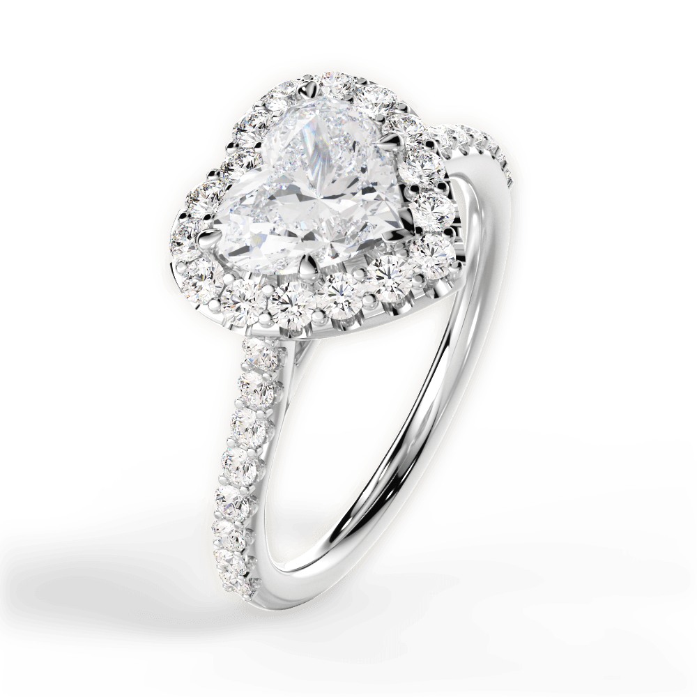 Leah Heart Cut Lab Grown Diamond 14Kt White Gold Engagement Ring - View 2