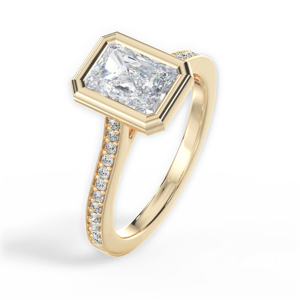 Deanna Radiant Cut Lab Grown Diamond 18Kt Yellow Gold Engagement Ring - View 4