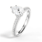 Giselle Pear Cut Lab Grown Diamond 18Kt White Gold Engagement Ring - View 3