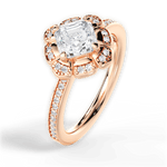 Hayley Asscher Cut Lab Grown Diamond 18Kt Rose Gold Engagement Ring - View 3