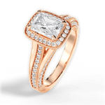 Lillian Radiant Cut Lab Grown Diamond 18Kt Rose Gold Engagement Ring - View 3