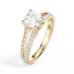 Kendra Asscher Cut Lab Grown Diamond 18Kt Yellow Gold Engagement Ring - View 2