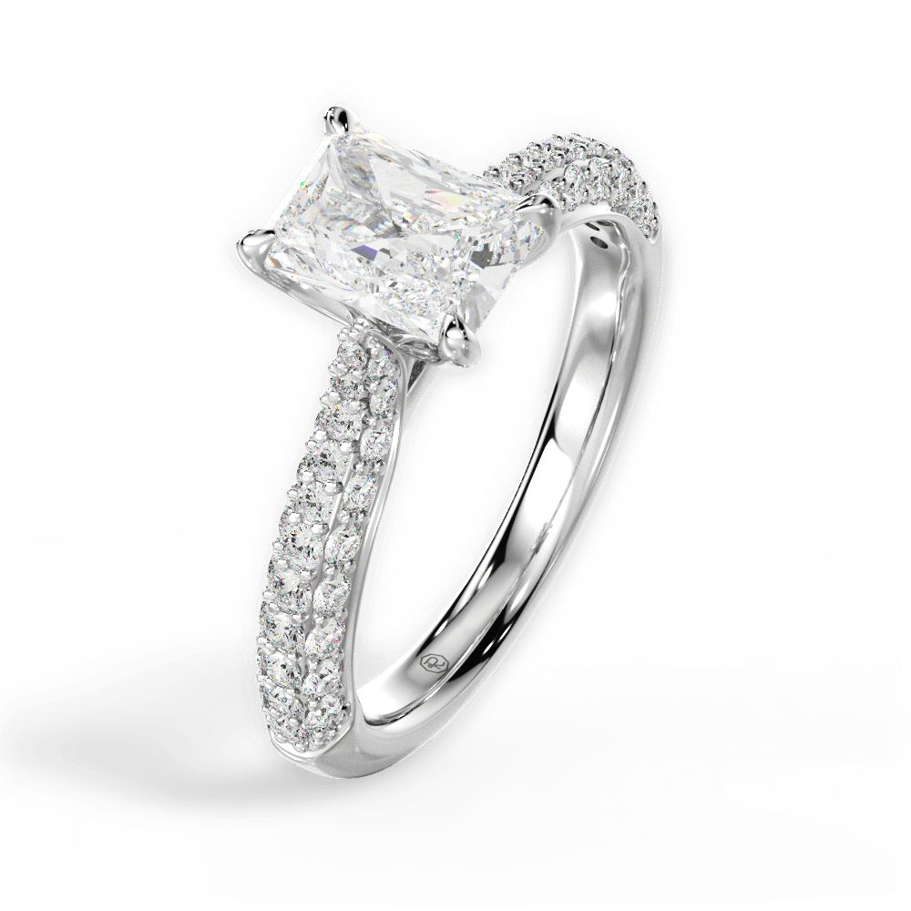 Kira Radiant Cut Lab Grown Diamond 14Kt White Gold Engagement Ring - View 4