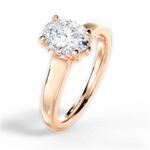 Carol Oval Cut Lab Grown Diamond 18Kt Rose Gold Engagement Ring - View 3