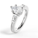 Katie Pear Cut Lab Grown Diamond Platinum Engagement Ring - View 2