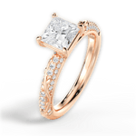 Gloria Princess Cut Lab Grown Diamond 18Kt Rose Gold Engagement Ring - View 3