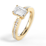 Katelyn Emerald Cut Lab Grown Diamond 18Kt Yellow Gold Engagement Ring - View 3