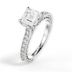Gilda Asscher Cut Lab Grown Diamond 14Kt White Gold Engagement Ring - View 2