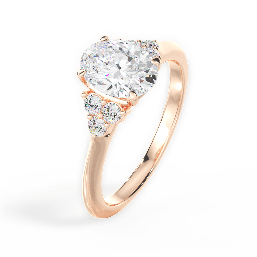 Celeste Oval Cut Lab Grown Diamond 18Kt Rose Gold Engagement Ring - View 2