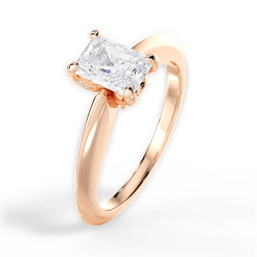 Diana Radiant Cut Lab Grown Diamond 18Kt Rose Gold Engagement Ring - View 3