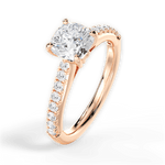 Elizabeth Cushion Cut Lab Grown Diamond 18Kt Rose Gold Engagement Ring - View 3