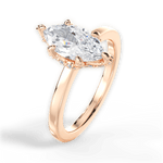 Gemma Marquise Cut Lab Grown Diamond 18Kt Rose Gold Engagement Ring - View 2