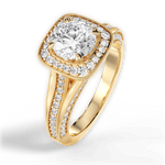 Lillian Round Cut Lab Grown Diamond 18Kt Yellow Gold Engagement Ring - View 2