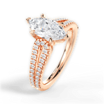 Jessica Marquise Cut Lab Grown Diamond 18Kt Rose Gold Engagement Ring - View 2