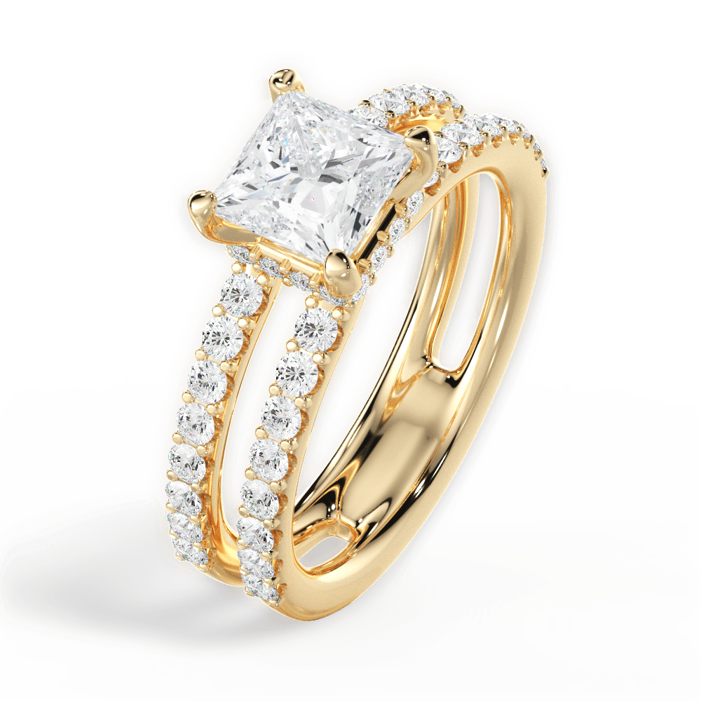 Christie Princess Cut Lab Grown Diamond 18Kt Yellow Gold Engagement Ring - View 4