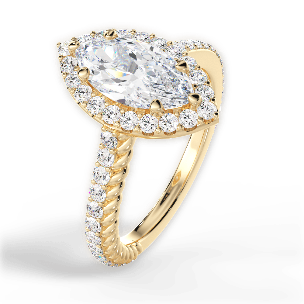 Kim Marquise Cut Lab Grown Diamond 18Kt Yellow Gold Engagement Ring - View 4