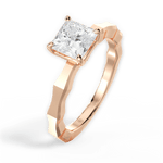 Aaliyah Princess Cut Lab Grown Diamond 18Kt Rose Gold Engagement Ring - View 3