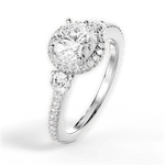 Julia Round Cut Lab Grown Diamond 18Kt White Gold Engagement Ring - View 2