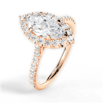 Leah Marquise Cut Lab Grown Diamond 18Kt Rose Gold Engagement Ring - View 4