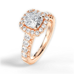 Lydia Cushion Cut Lab Grown Diamond 18Kt Rose Gold Engagement Ring - View 4