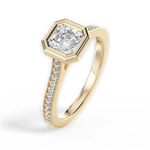 Deanna Asscher Cut Lab Grown Diamond 18Kt Yellow Gold Engagement Ring - View 4