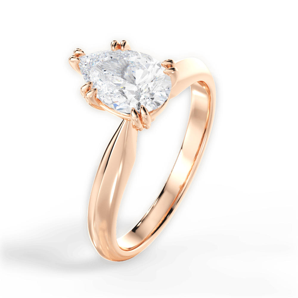 Claudia Pear Cut Lab Grown Diamond 18Kt Rose Gold Engagement Ring - View 3