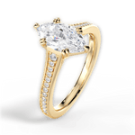 Delia Marquise Cut Lab Grown Diamond 18Kt Yellow Gold Engagement Ring - View 3
