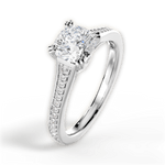 Delia Cushion Cut Lab Grown Diamond Platinum Engagement Ring - View 4