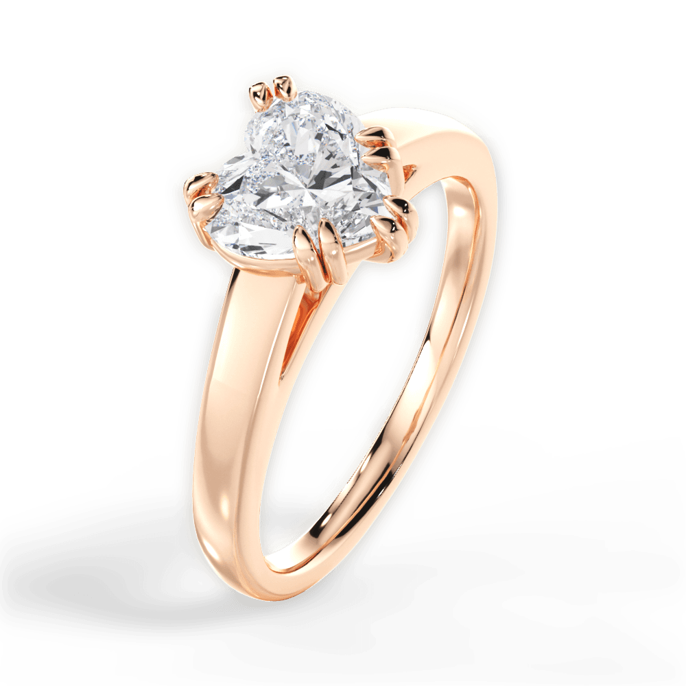 Courtney Heart Cut Lab Grown Diamond 18Kt Rose Gold Engagement Ring - View 4