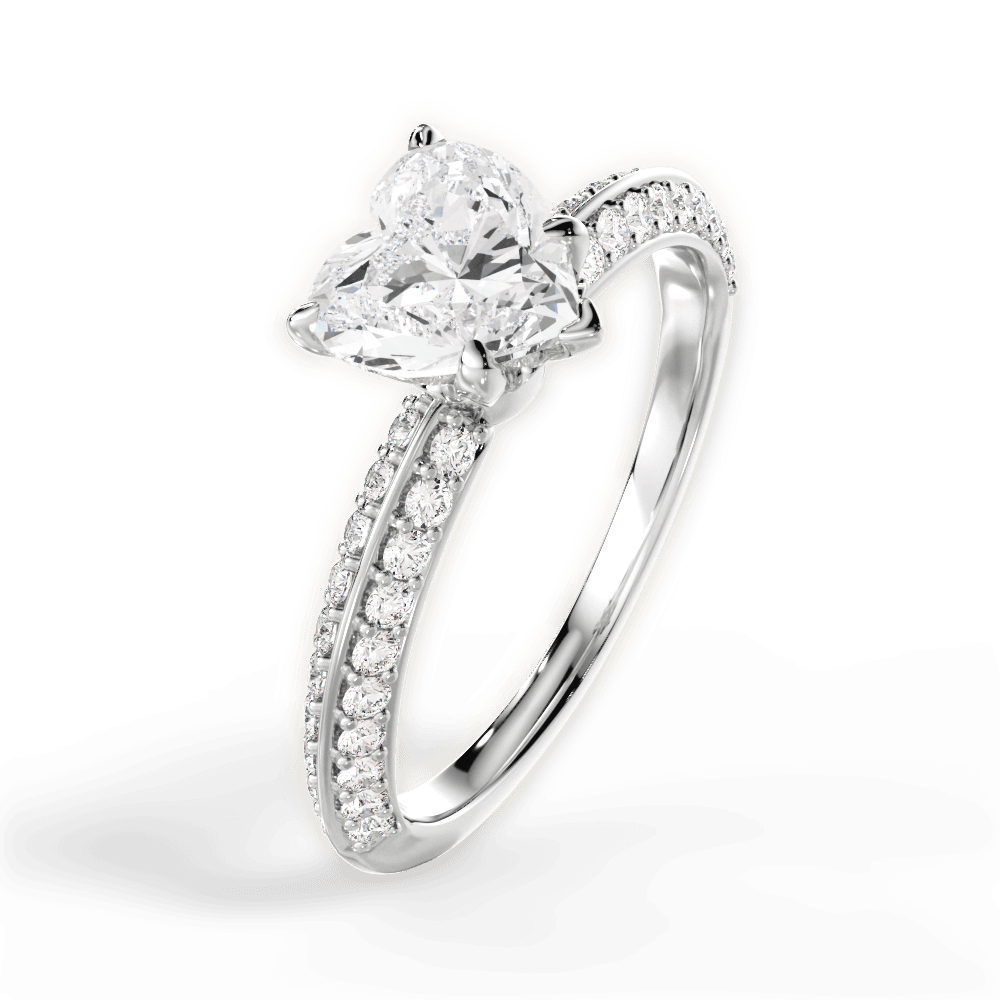 Gail Heart Cut Lab Grown Diamond Platinum Engagement Ring - View 4