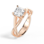 Aubrey Asscher Cut Lab Grown Diamond 18Kt Rose Gold Engagement Ring - View 3