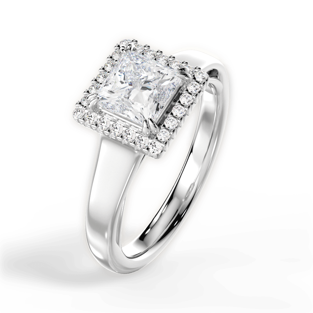 Jasmin Princess Cut Lab Grown Diamond Platinum Engagement Ring - View 2